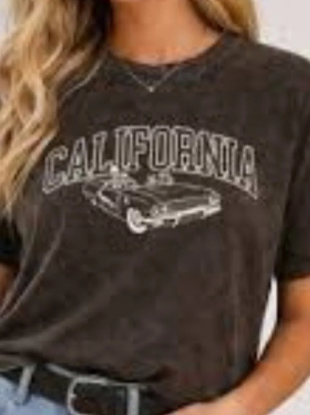 California Graphic Cropped Tee - Black - Picture 6 of 6